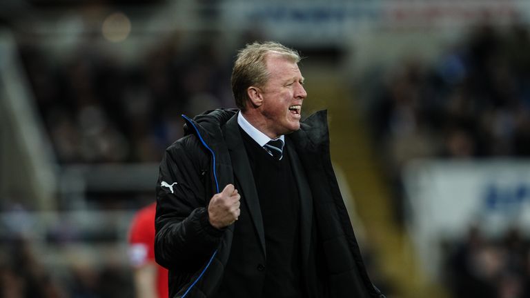 Steve McClaren looks delighted during the Barclays Premier League match between Newcastle United and Liverpool