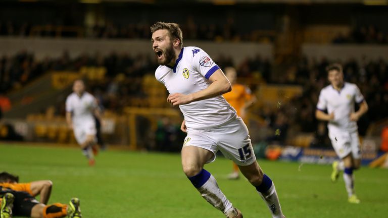 Leeds United's Stuart Dallas celebrates