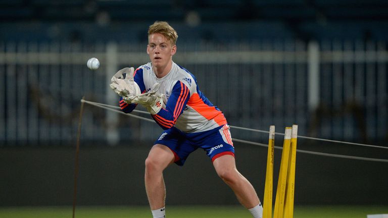 England U19 wicketkeeper Tom Moores in training