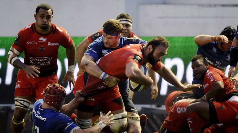 Toulon's Georgian flanker Mamuka Gorgodze on the charge against Leinster