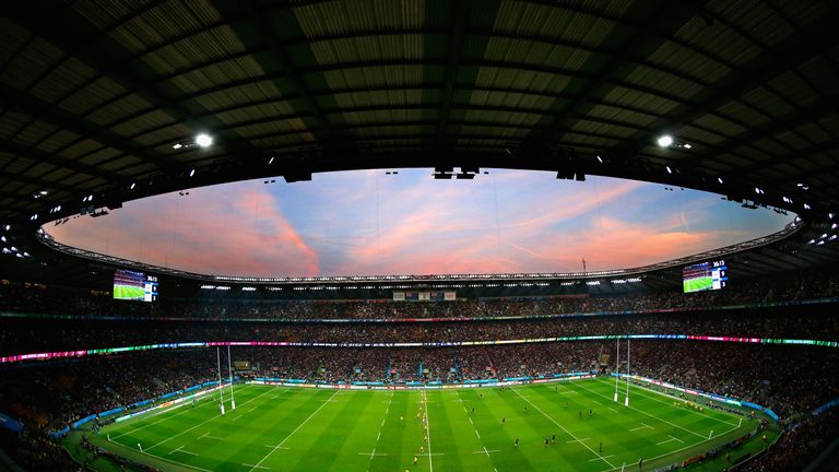 Twickenham stadium  during the 2015 Rugby World Cup Final match between New Zealand and Australia at Twickenham Stadium on October 31, 2015