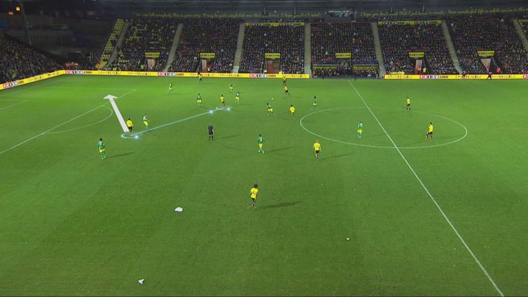 In Watford's 2-0 win over Norwich, Deeney's movement opens up space for Ighalo to run in behind