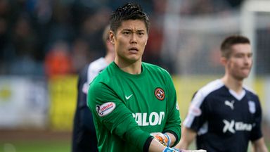 Image of Dundee United keeper Eiji Kawashima made his debut in the derby against Dundee