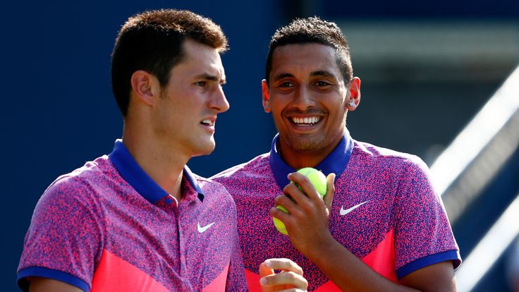 Nick Kyrgios and Bernard Tomic of Australia 