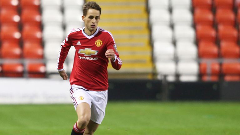 Adnan Januzaj in action for Manchester United U21s against Southampton