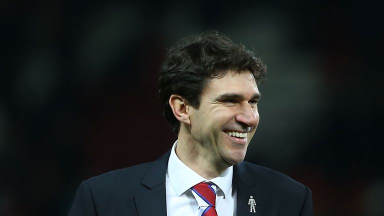 Manager Aitor Karanka of Middlesbrough celebrates