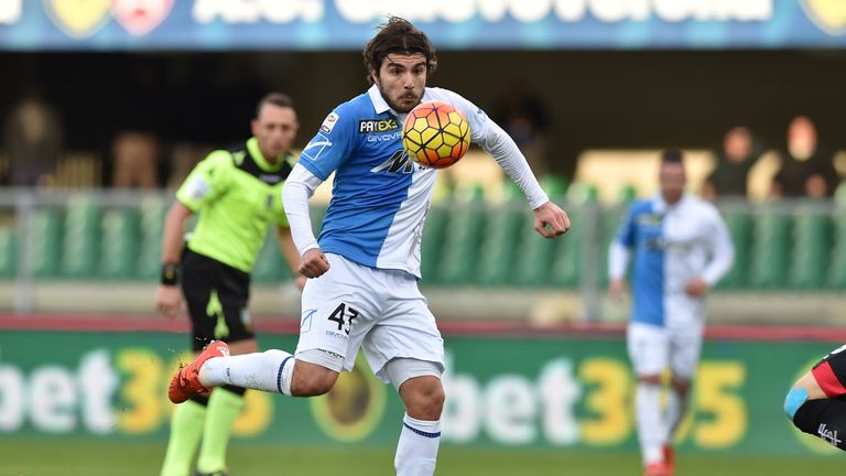 Alberto Paloschi of Chievo in action during the Serie A match against Empoli