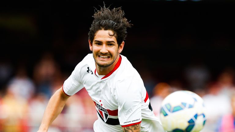 Alexandre Pato of Sao Paulo in action