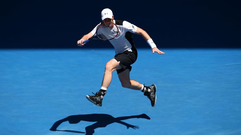  Andy Murray against Alexander Zverev of Germany during day two of the 2016 Australian Open at Melbourne Park 