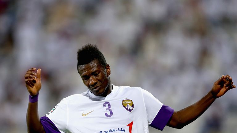 Asamoah Gyan spent four years in Abu Dhabi playing for Al Ain after leaving Sunderland 