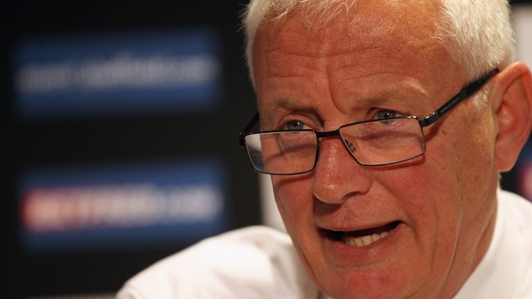Barry Hearn, the Chairman of the World Professional Billiards and Snooker Association holds a press conference on day three