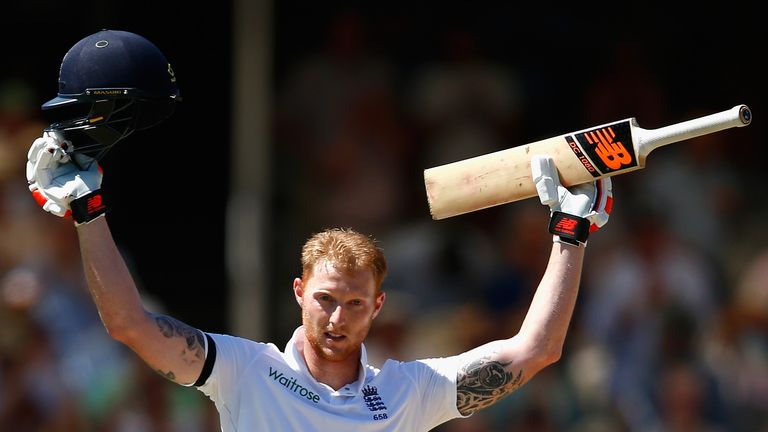 Ben Stokes of England celebrates his century at Newlands 