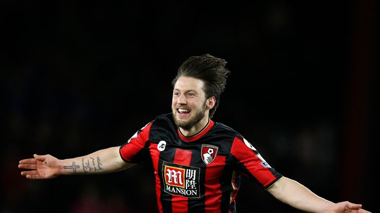 Bournemouth's Harry Arter celebrates after scoring against West Ham United