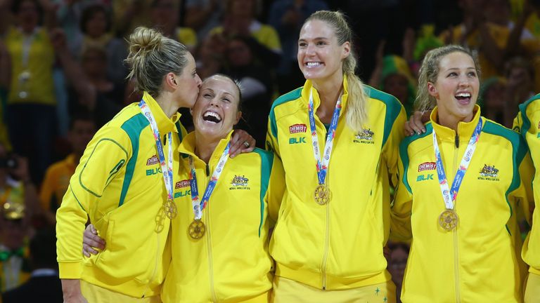 Laura Geitz, Kimberlee Green, Caitlin Bassett and Erin Bell of Australia