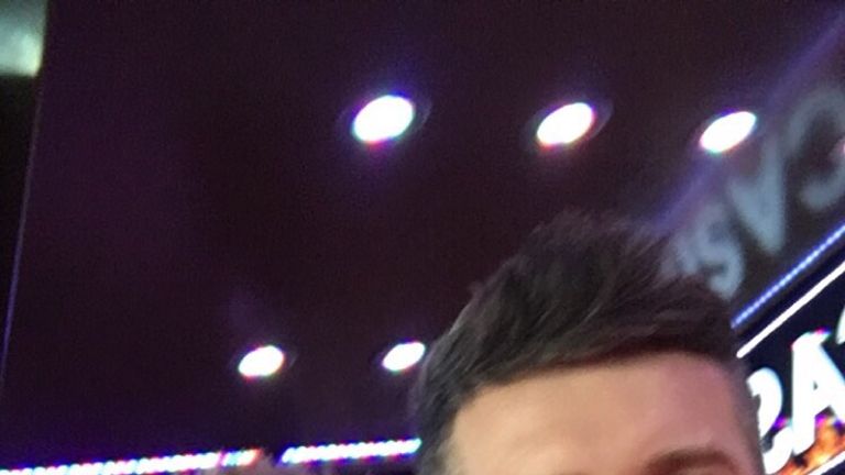 Jack Bateson takes in the red carpet with Carl Froch