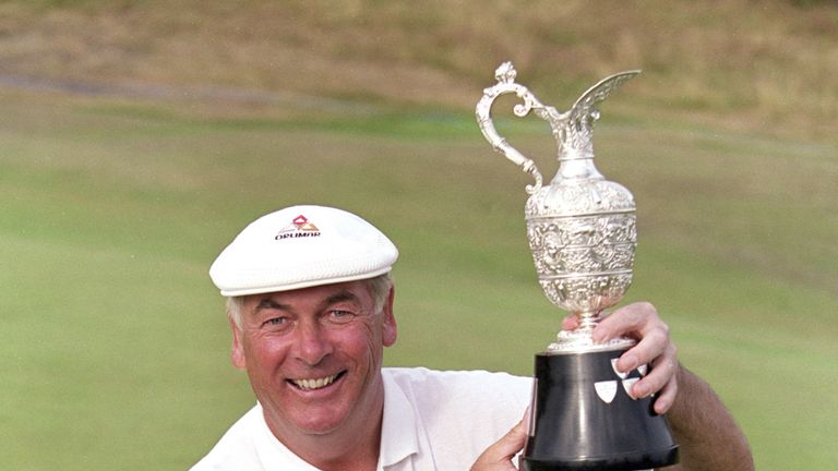 Christy O''Connor Jnr with the British Seniors Open trophy at Royal County Down Golf Club in 2000