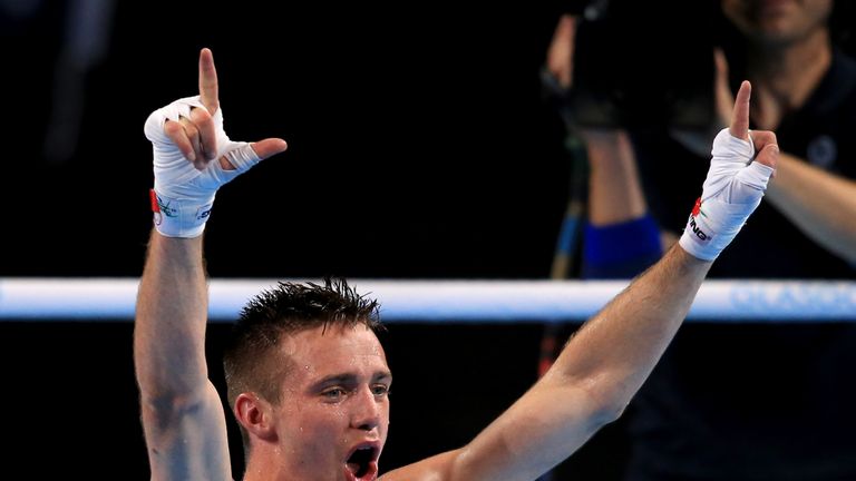 Scotland's Josh Taylor celebrates winning Commonwealth Games gold