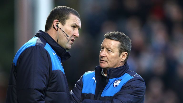 Danny Wilson (right) grabbed his first win as Chesterfield manager at home to Shrewsbury