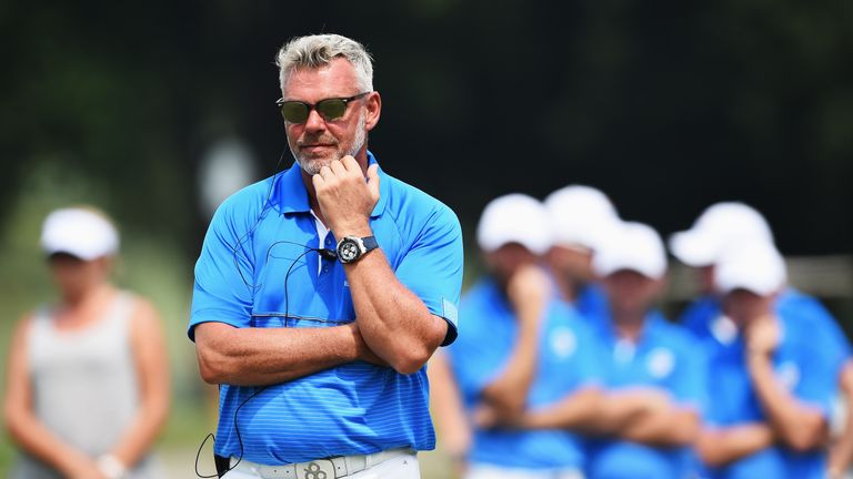 KUALA LUMPUR, MALAYSIA - JANUARY 15:  Darren Clarke, Captain of team Europe looks on during the first day's fourball matches at the EurAsia Cup