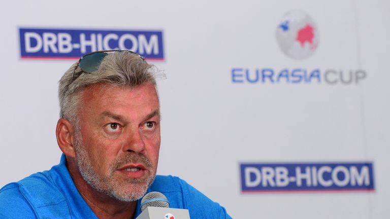 KUALA LUMPUR, MALAYSIA - JANUARY 12:  Darren Clarke, Team Europe captain, pictured during the press conference ahead of the EurAsia Cup presented by DRB-HI