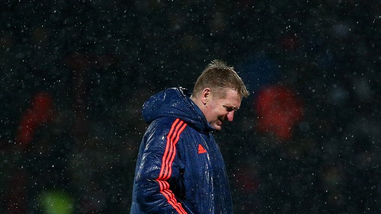 LONDON, ENGLAND - JANUARY 09: Brentford manager Dean Smith looks dejected after his team's defeat during the FA Cup Third Round match between Brentford v W