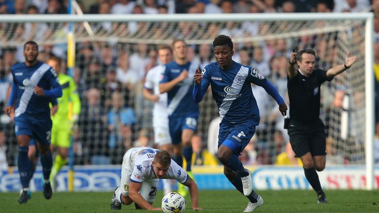 Birmingham City's Demarai Gray gets away from Leeds United's Gaetano Berardi