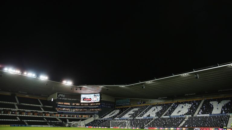 A general view inside the iPro Stadium prior to the Emirates FA Cup fourth round match between Derby County and Manchester United 