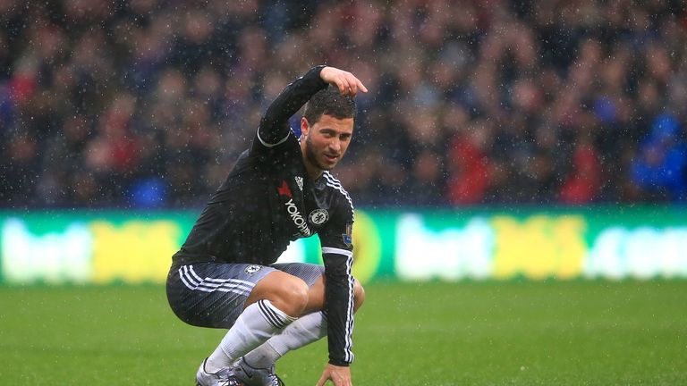 Hazard suffered a groin injury at Selhurst Park as his troubled season continued