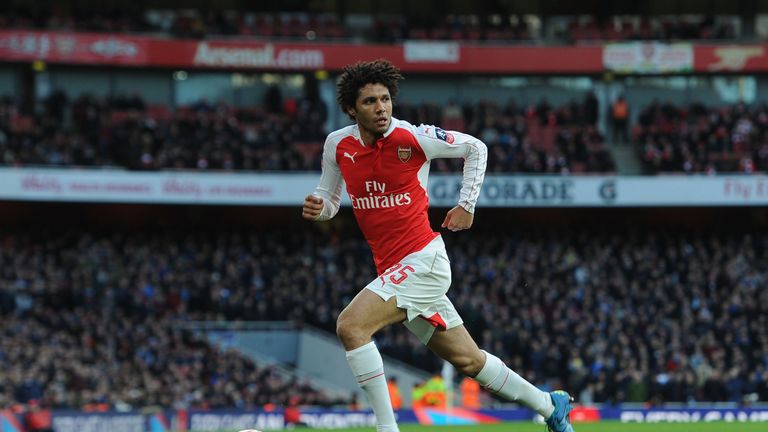Mohamed Elneny of Arsenal during the match between Arsenal and Burnley in the FA Cup 4th round at Emirates Stadium on January 30, 