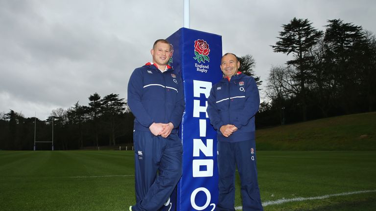 England captain Dylan Hartley and head coach Eddie Jones