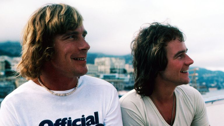 Hunt with motorcycle world champion Barry Sheene