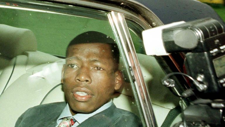 April 1996 - Newcastle United's Faustino Asprilla leaves his disciplinary hearing for the incident with Keith Curle at Manchester City 