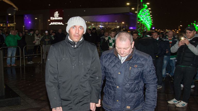 Fernando Ricksen arrives at Celtic Park for Celtic v Ajax Europa League tie