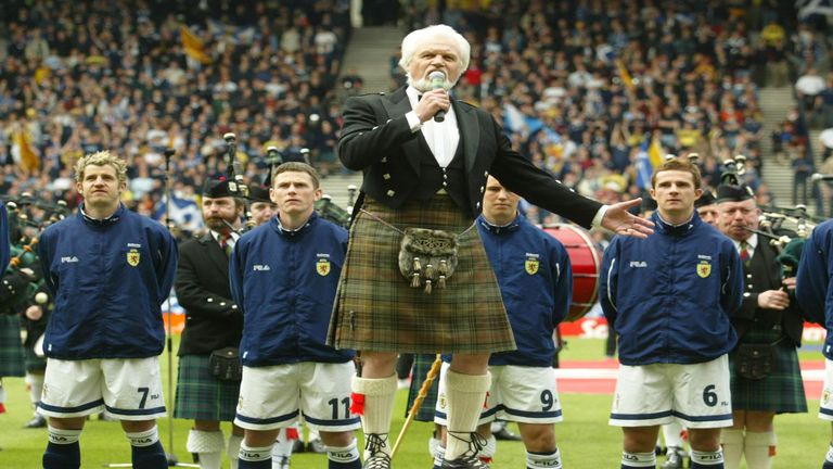 Scotland players sing national anthem ahead of international at Hampden Park