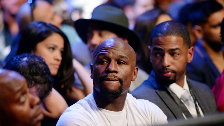 Floyd Mayweather Jr attended the Danny Garcia and Robert Guerrero WBC championship welterweight bout
