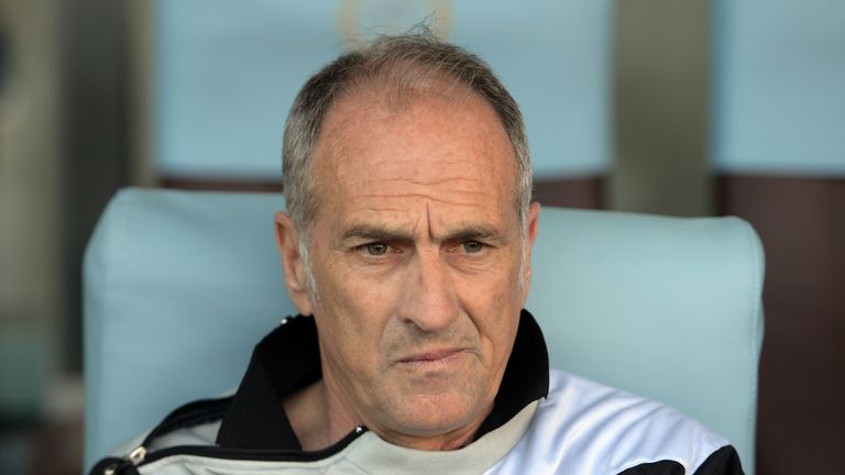 Head coach of Udinese Francesco Guidolin looks on during the Serie A match between Udinese Calcio and AS Livorno in May 2014