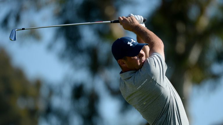 SAN DIEGO, CA - JANUARY 29:  Gary Woodland tees off on the 6th hole during Round 2 of the Farmers Insurance Open at Torrey Pines South on January 29, 2016 