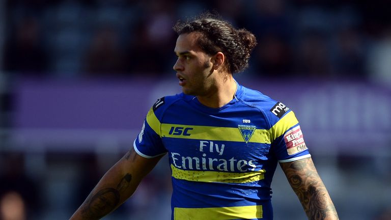 NEWCASTLE UPON TYNE, ENGLAND - MAY 31: Gene Ormsby of  Warrington Wolves during the Super League match between St Helens and  Warrington Wolves at St James