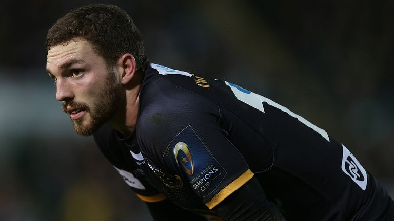 NORTHAMPTON, ENGLAND - DECEMBER 18:  George North of Northampton Saints in action during the European Rugby Champions Cup match between Northampton Saints 