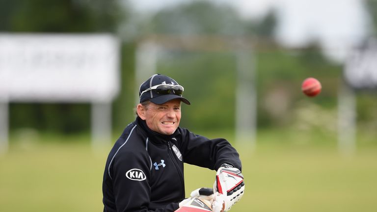 Graham Ford of Surrey in action prior to the County Championship match between Derbyshire and Surrey