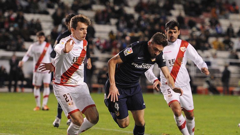 Atletico Madrid's Guilherme Siqueira (centre) is on the verge of joining Newcastle on loan