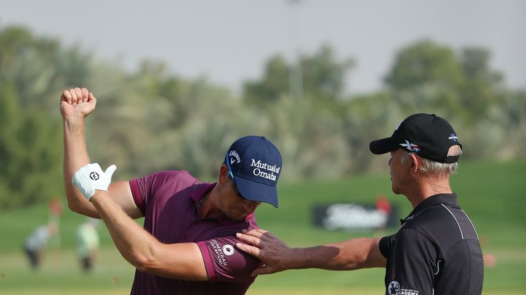 Stenson worked on his game with coach Pete Cowen during the fog delay