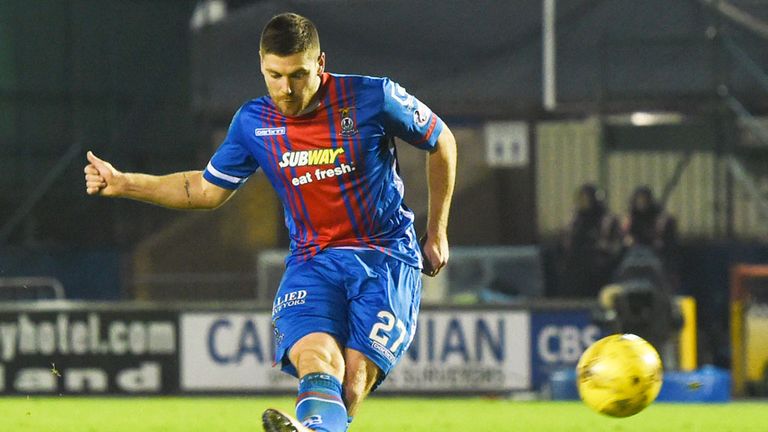 Iain Vigurs scores the second goal for Inverness CT against Stirling