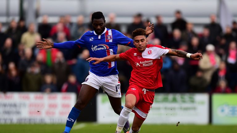 Jabo Ibehre (l) fired two goals for Carlisle in December