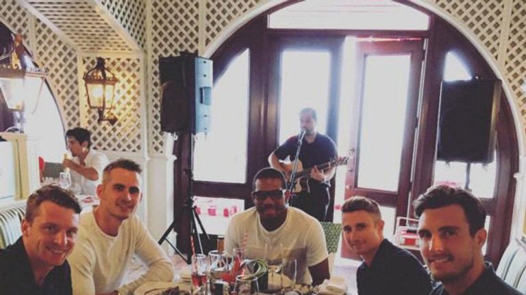 Christmas dinner with Jos Buttler, Alex Hales, Chris Jordan and Steven Finn