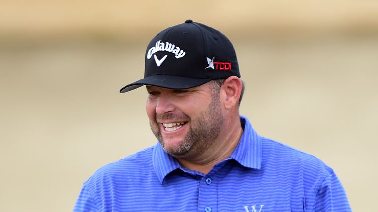 Jason Gore was all smiles after making the first albatross of his career