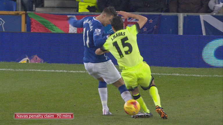 Replays showed Jesus Navas appeared to be fouled by John Stones