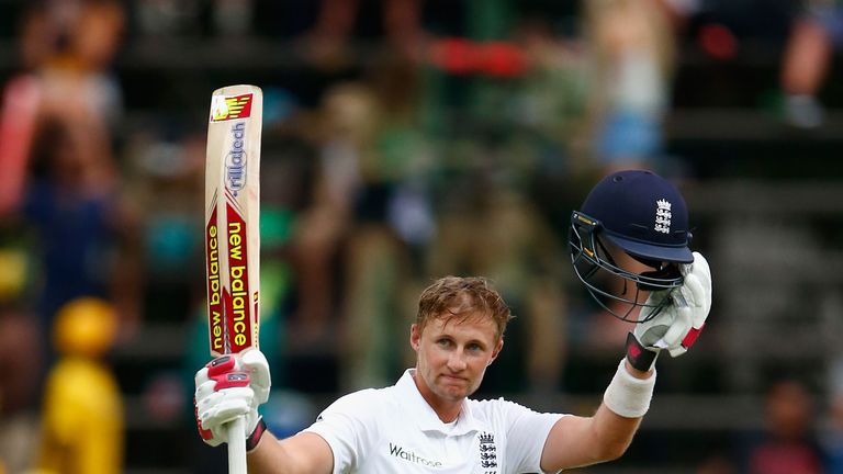 Joe Root celebrates his ninth Test century