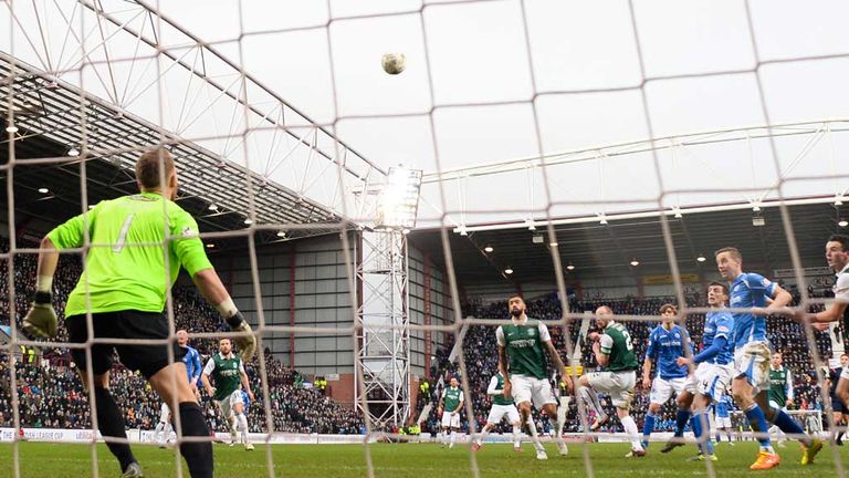 Joe Shaughnessy goal Hibs v St Johnstone