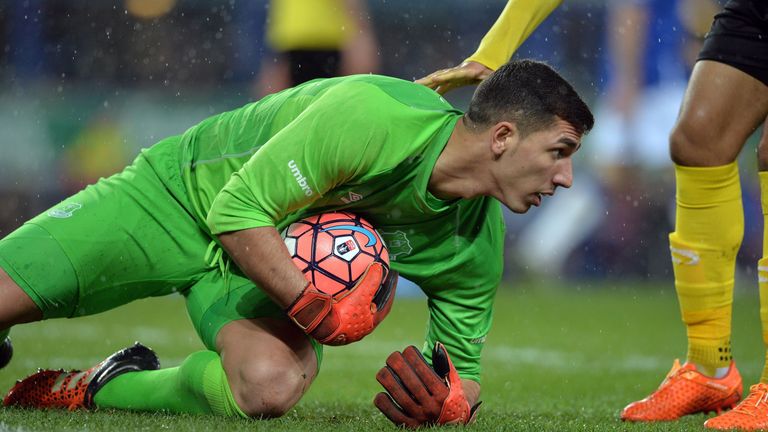 Spanish goalkeeper Joel Robles has played Everton's cup games this season